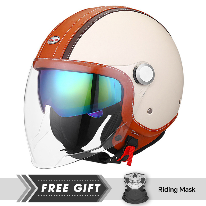 Motorcycle Gear In Store - Branco laranja original rosto aberto capacetes