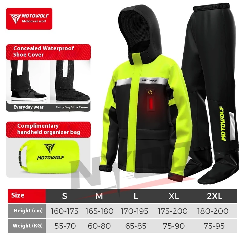 Motorcycle Rain Suit - Motowolf motocicleta casaco de chuva à