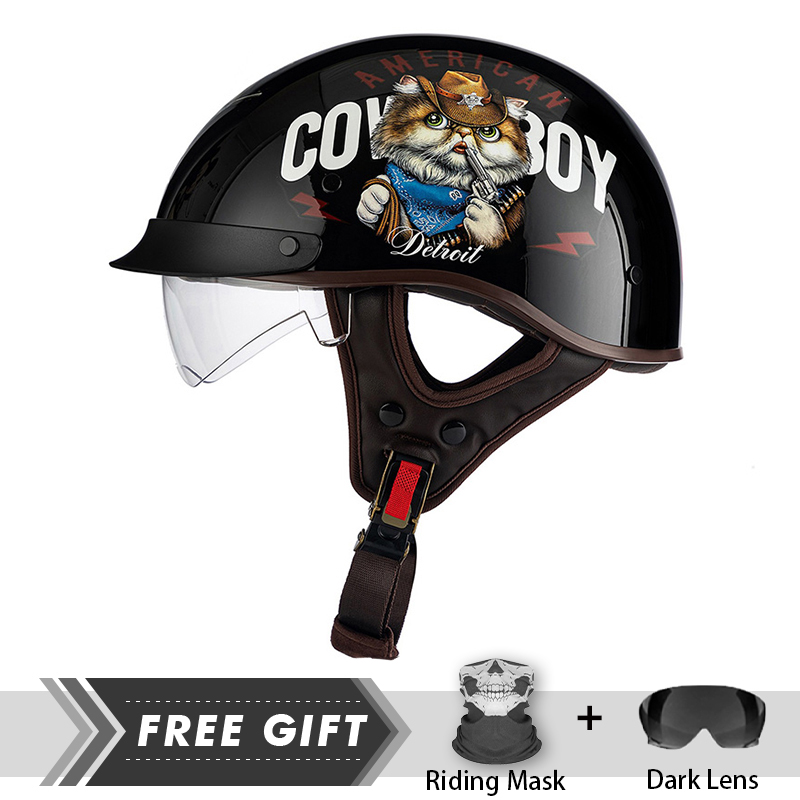 Motorcycle Gear In Store - Unisex motocicleta metade do rosto capacete,