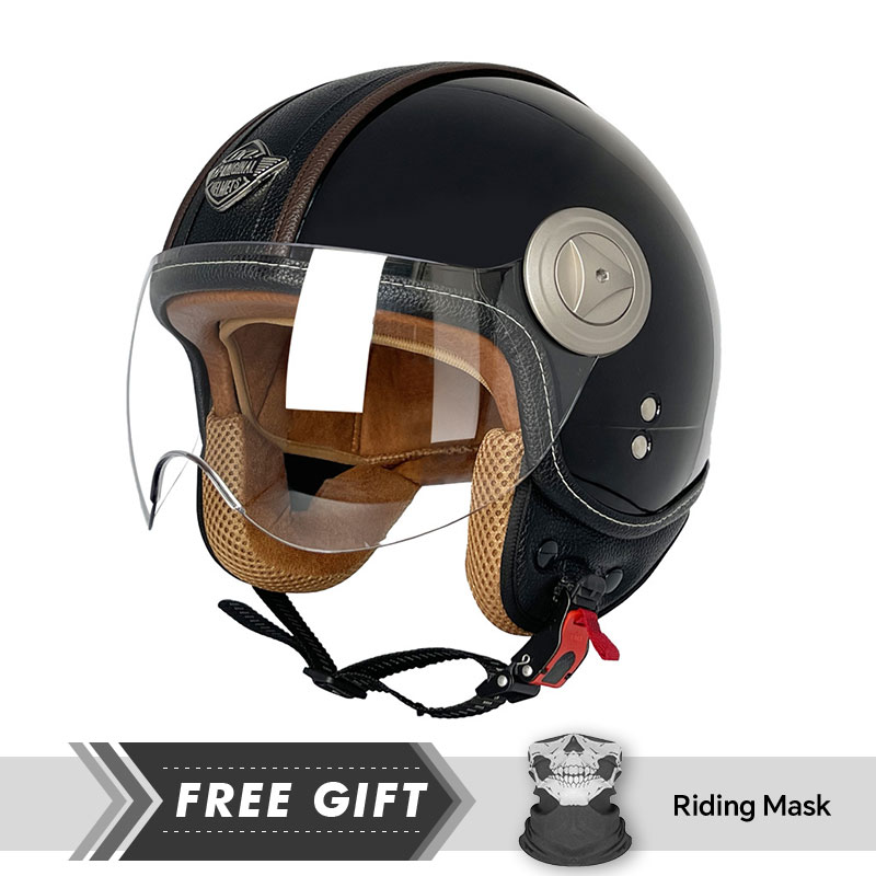 Motorcycle Gear In Store - 3/4 capacete de rosto aberto vintage