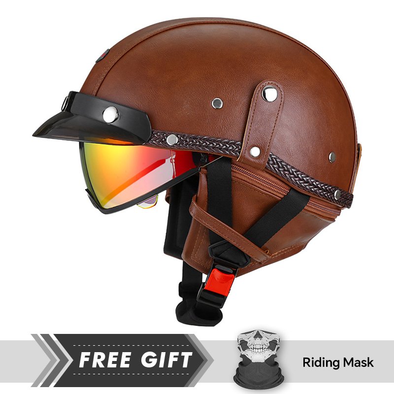 Motorcycle Gear In Store - Adulto retro meia face capacete dot
