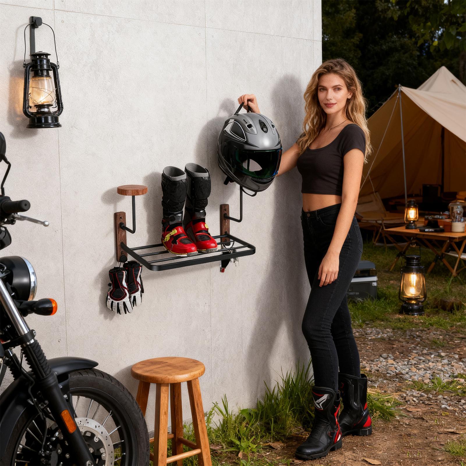 Suporte de parede rústico para - Motorcycle Gear Garage Storage avaliação e preço
